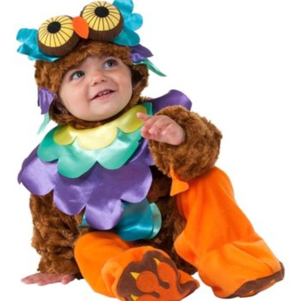 NEW Deluxe Cute Colorful 2 Piece Baby Owl Halloween Costume sz 12-18 months